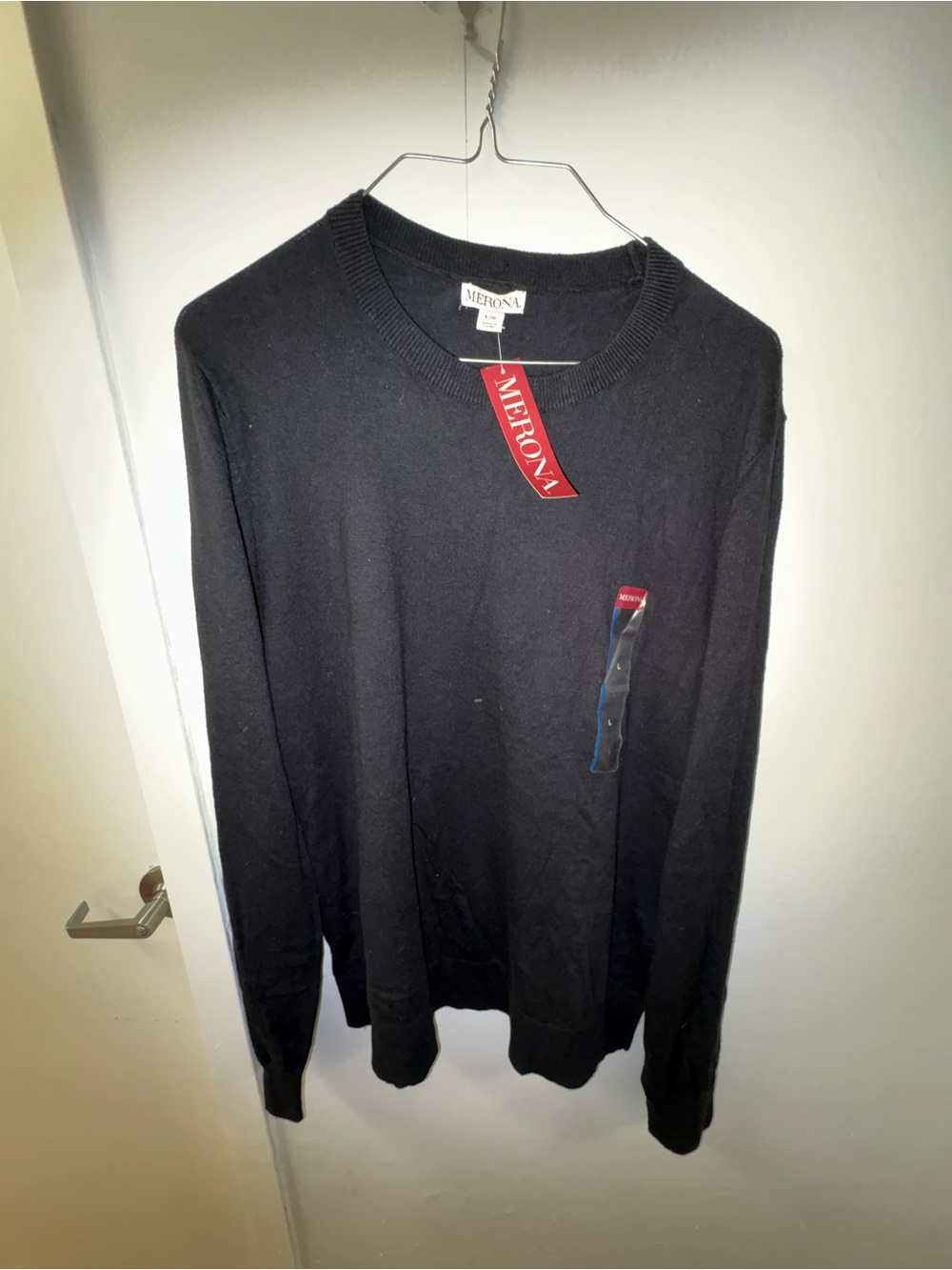 Merona Men's Black Crewneck Sweater with Tag